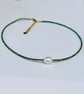 Forest Pearl Grace Necklace – Czech Seed Beads & Freshwater Pearl - Image 6