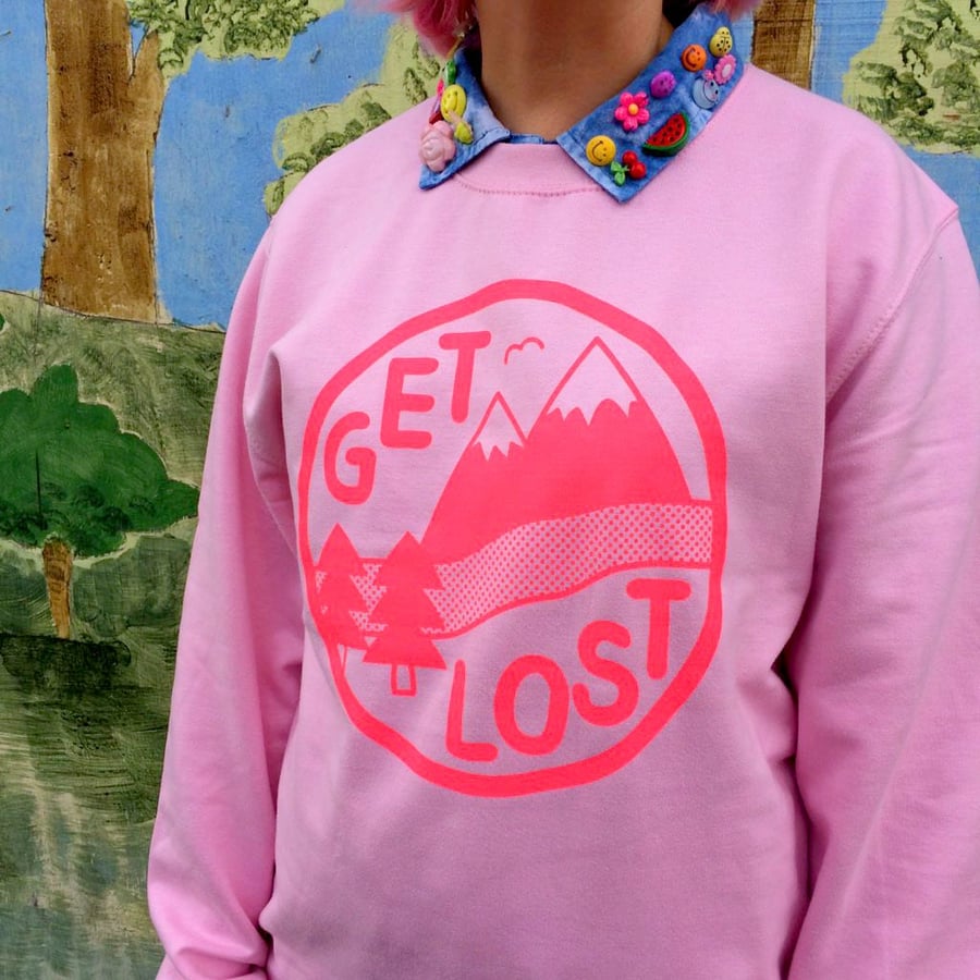 Bright Pink Get Lost Sweatshirt