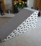 32cm H. x 65cm L. Daxie Ramp,Black Dachshunds on Lovely Linen Fabric, Light Grey