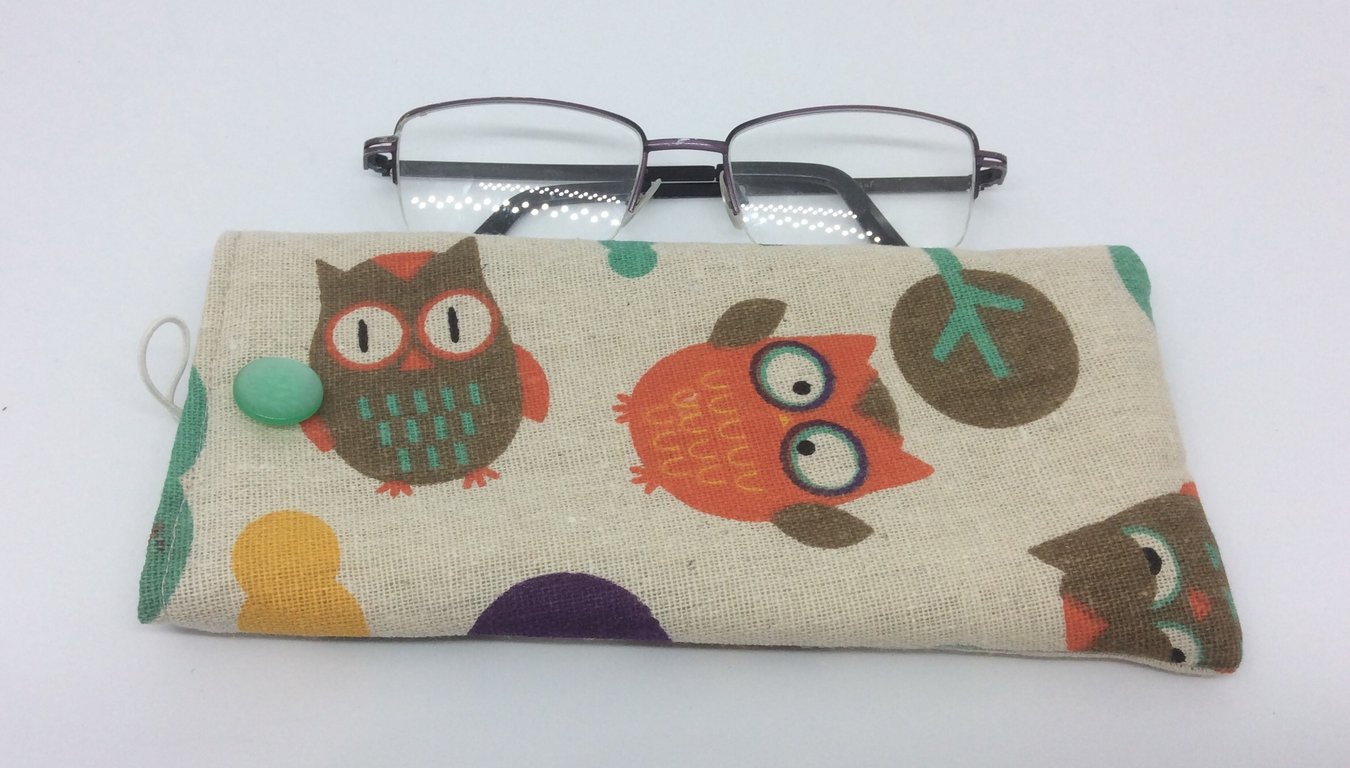 Glasses case, sunglasses case, owls