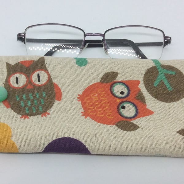 Glasses case, sunglasses case, owls