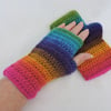 Fingerless Crochet Mitts Tropical