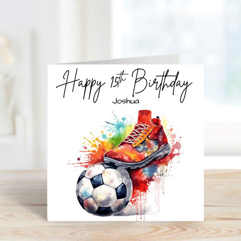 Football 15th Birthday Card for him or her  