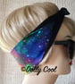 Rainbow Galaxy Hair Tie Rockabilly Head Scarf by Dolly Cool - Space - Astrology 