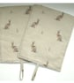 Pair Rayburn 200 300 or 400 Hob Lid Mat Covers 2 x Rabbit Brown Hares Cover - Image 1