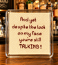 Handmade Cross Stitch Coaster – Funny Sarcastic Quote Gift
