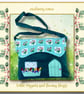 Reserved for Sue Teal and Turquoise Mouse or Bunny Cottage Over the Shoulder Bag - Image 1