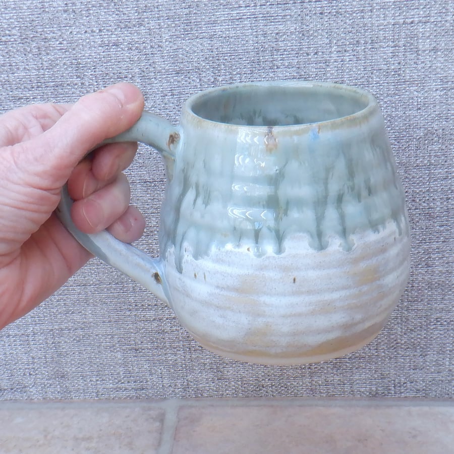 Extra large cuddle mug hand thrown tankard stoneware pottery ceramic handmade 