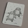 zombie penguin pair - original aceo