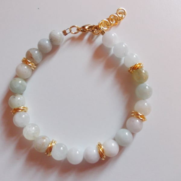 Multi-tonal aquamarine bracelet (free earrings)
