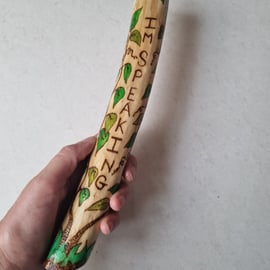 Oak Handcrafted talking stick, healing, group or family therapy 