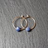 Gold Filled Hoops - Sodalite blue-white