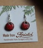 Handmade Red Ceramic Earrings, Glazed Bristol Clay, Silver Hooks - Image 9