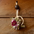 Mini pink dried flower gift wreath