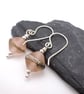 peach lampwork glass earrings - Image 1