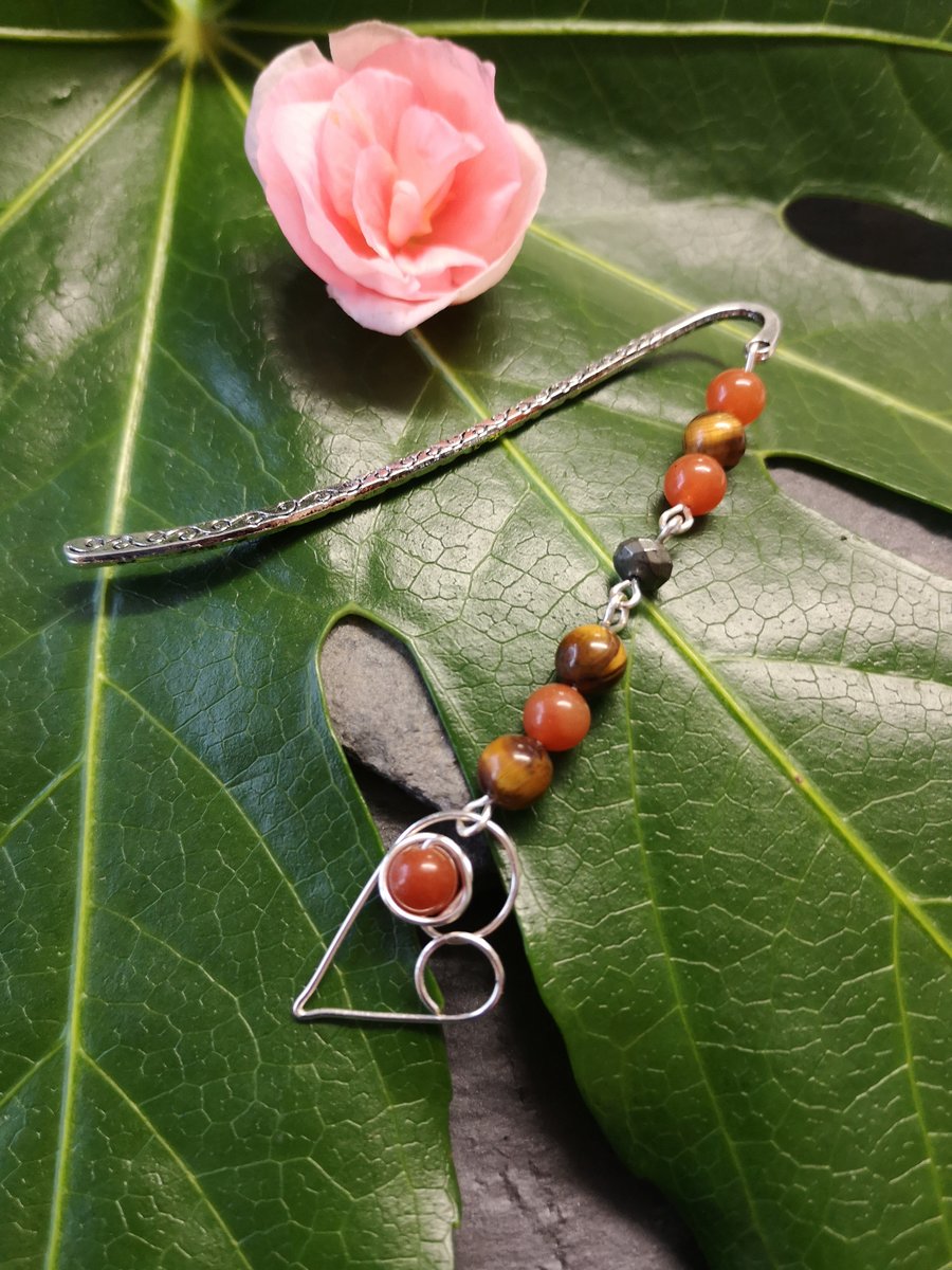 Wirework heart bookmark Gemstone