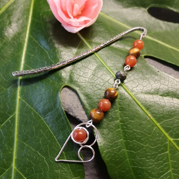 Wirework heart bookmark Gemstone