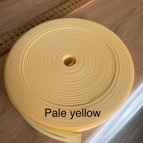 5 meters 1" (25mm) pale yellow  cotton bias binding  Buy 4 get one free