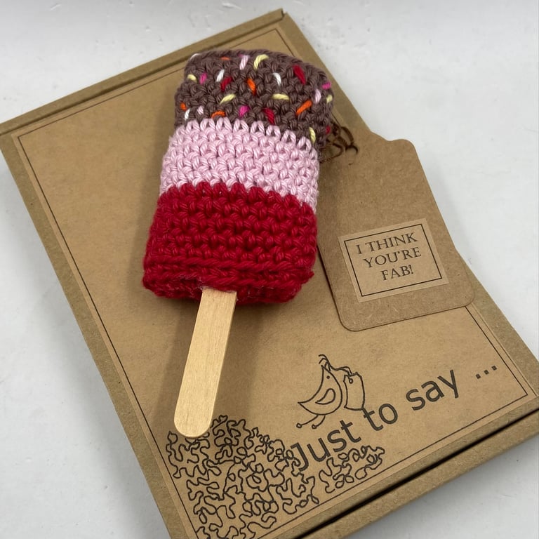 Crochet Fab Lolly  - Alternative to a Greetings Card 