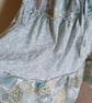 Gipsy skirt upcycled textile 3 tier long elasticated waist green floral skirt - Image 4