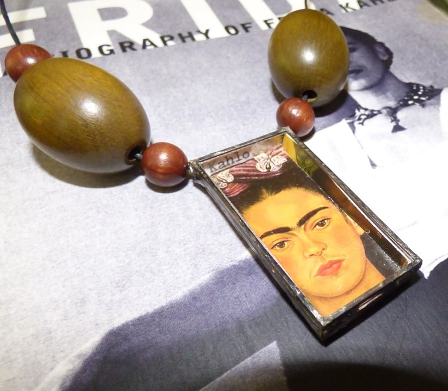 Frida 3D necklace Shadow box necklace  Self Portrait
