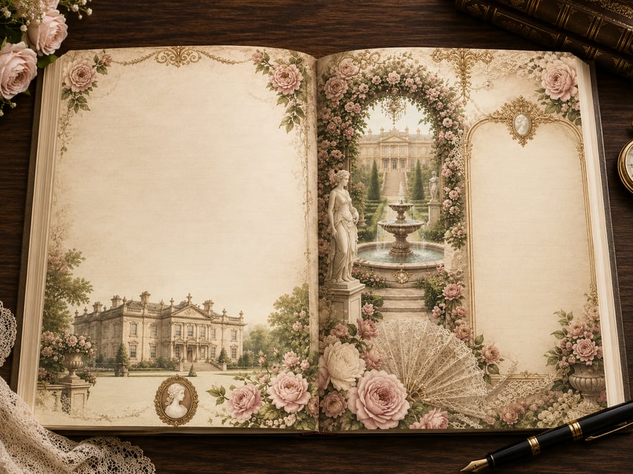 Regency Era Journal, 120 Full-Colour Pages, Romantic Historical Art (A5),