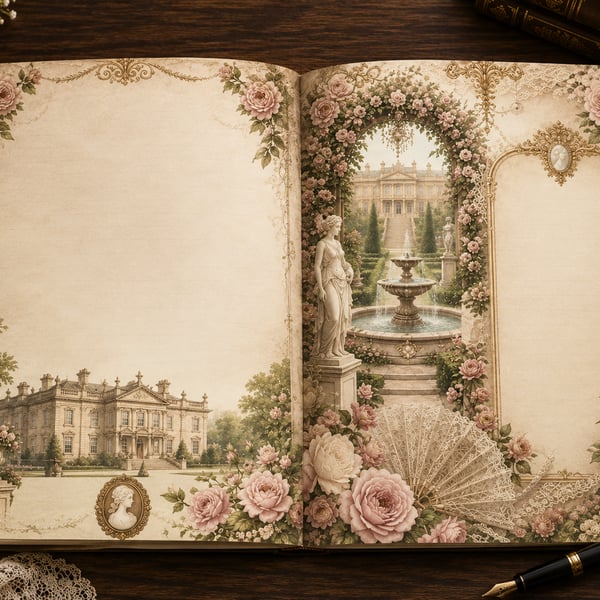 Regency Era Journal, 120 Full-Colour Pages, Romantic Historical Art (A5),