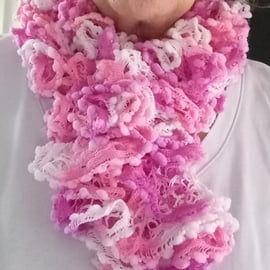 Pink Frilly scarf
