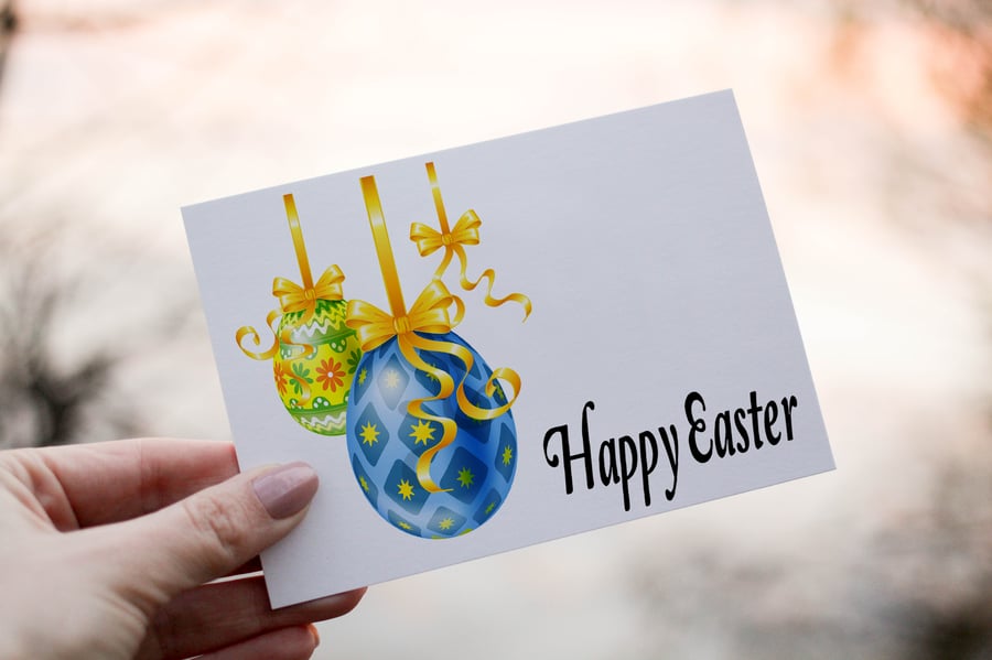 Happy Easter Egg Card, Custom Egg Easter Card, Personalized Card for Easter