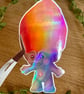 Holographic 90s Retro Red Hair Toy - Vintage Novelty Vinyl Sticker - Image 3