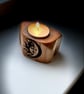 Wooden tea light candle holder