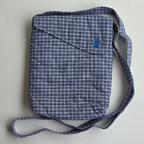 Perfectly Imperfect blue check crossbody bag