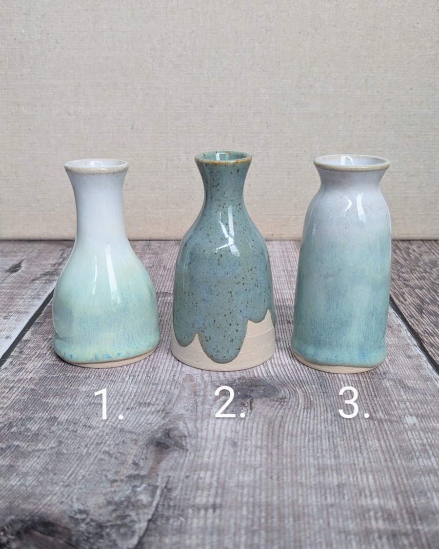 Perfectly Imperfect One mini ceramic vase - turquoise
