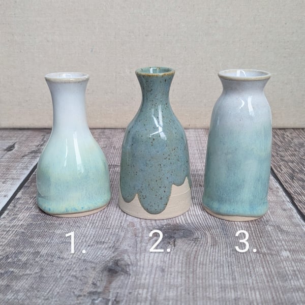 Perfectly Imperfect One mini ceramic vase - turquoise