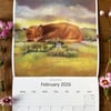 2026 Nature Art Calendar: Wildlife illustrations, wall calendar 
