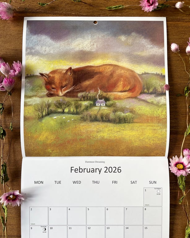 2026 Nature Art Calendar: Wildlife illustrations, wall calendar 