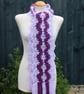 Crochet Stripey Scarf in Lilac and Purple - Image 3