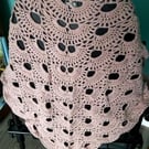 Lacy Crochet Shawl or Scarf in Pastel Pink 