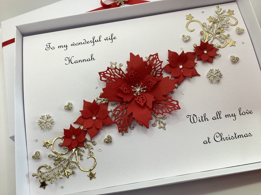 Personalised Christmas Card Gift Boxed For Wife Mum Daughter Granddaughter 