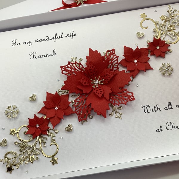 Personalised Christmas Card Gift Boxed For Wife Mum Daughter Granddaughter 