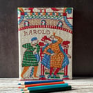 Bayeux Tapestry Handstitched A6 1950s Vintage Fabric Notebook Harold Green Comet
