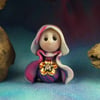 Spring Sale ... Tiny Floral Gnome 'Lissie' OOAK Sculpt by Ann Galvin