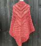 Organic merino wool rich Cherry Triangle lace shawl  - Image 2
