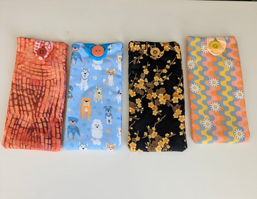 hand made cotton glasses case,  phone case, 
