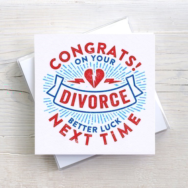 Divorce Funny Blank Greetings card