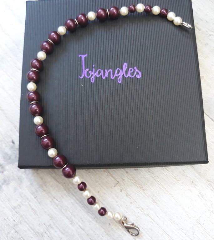 SWB03 Swarovski pearl bracelet with champagne fittings