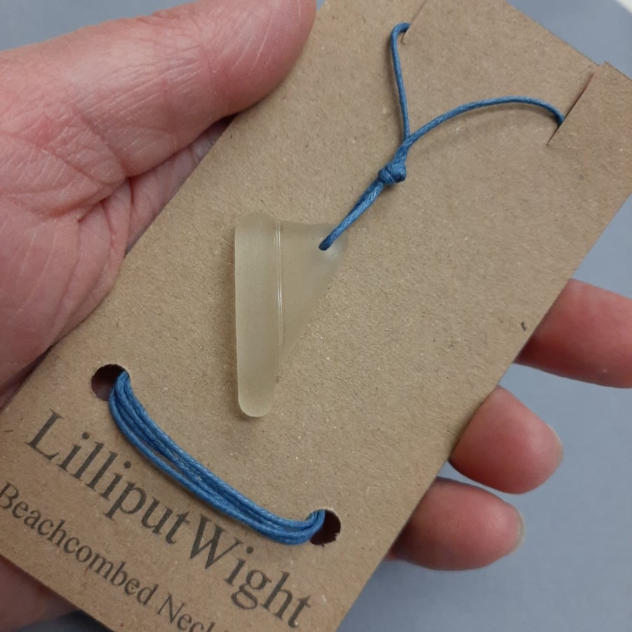 Beachcombed Necklace, Sea Glass and Cotton Cord