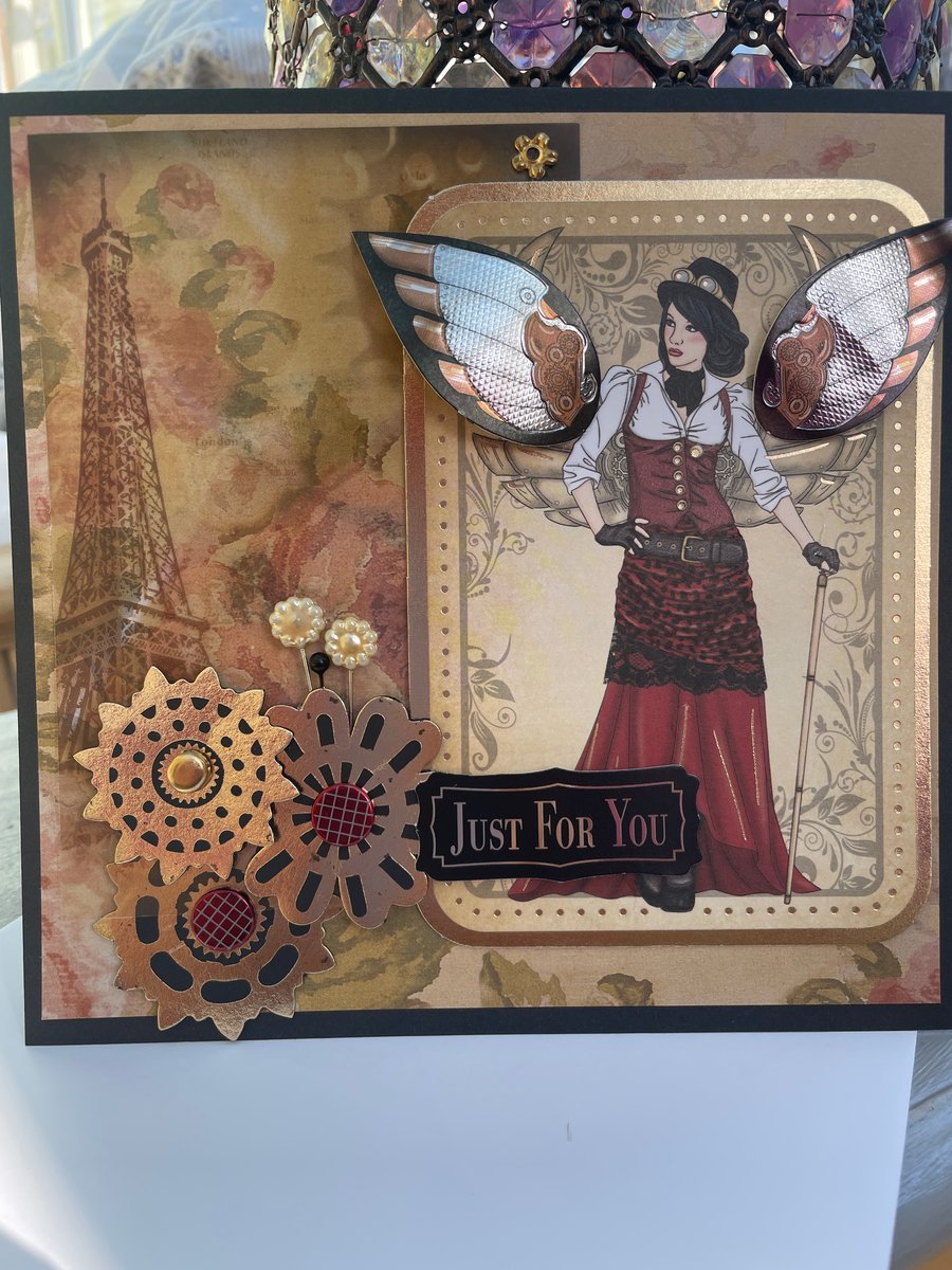 Elegant and sassy Steampunk lady Just for you card
