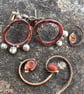 Copper and Silver Mismatched Seed Pod Stud Earrings - Image 1