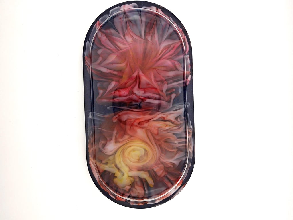 Handmade Resin Trinket Tray: Blooming Flowers Jewelry Organiser